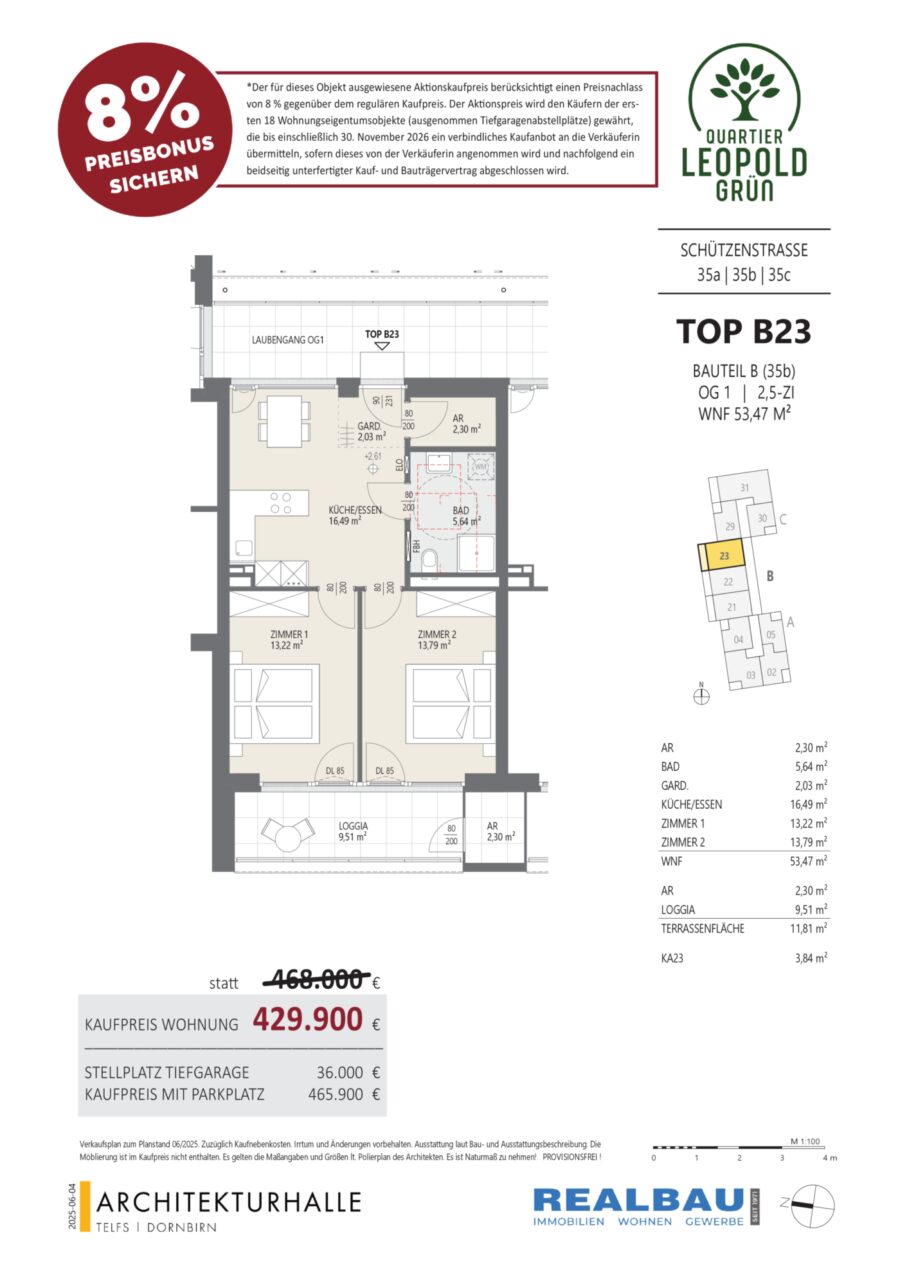 3-Zimmer-Wohnung, Top B23, 1.OG, Innsbruck – Dokument 2 — Seite 1 von 1