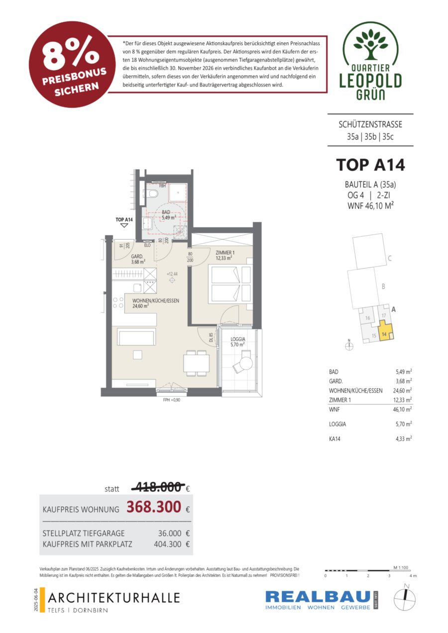 2-Zimmer-Dachgeschosswohnung, Top A14, Innsbruck – Dokument 1 — Seite 1 von 1