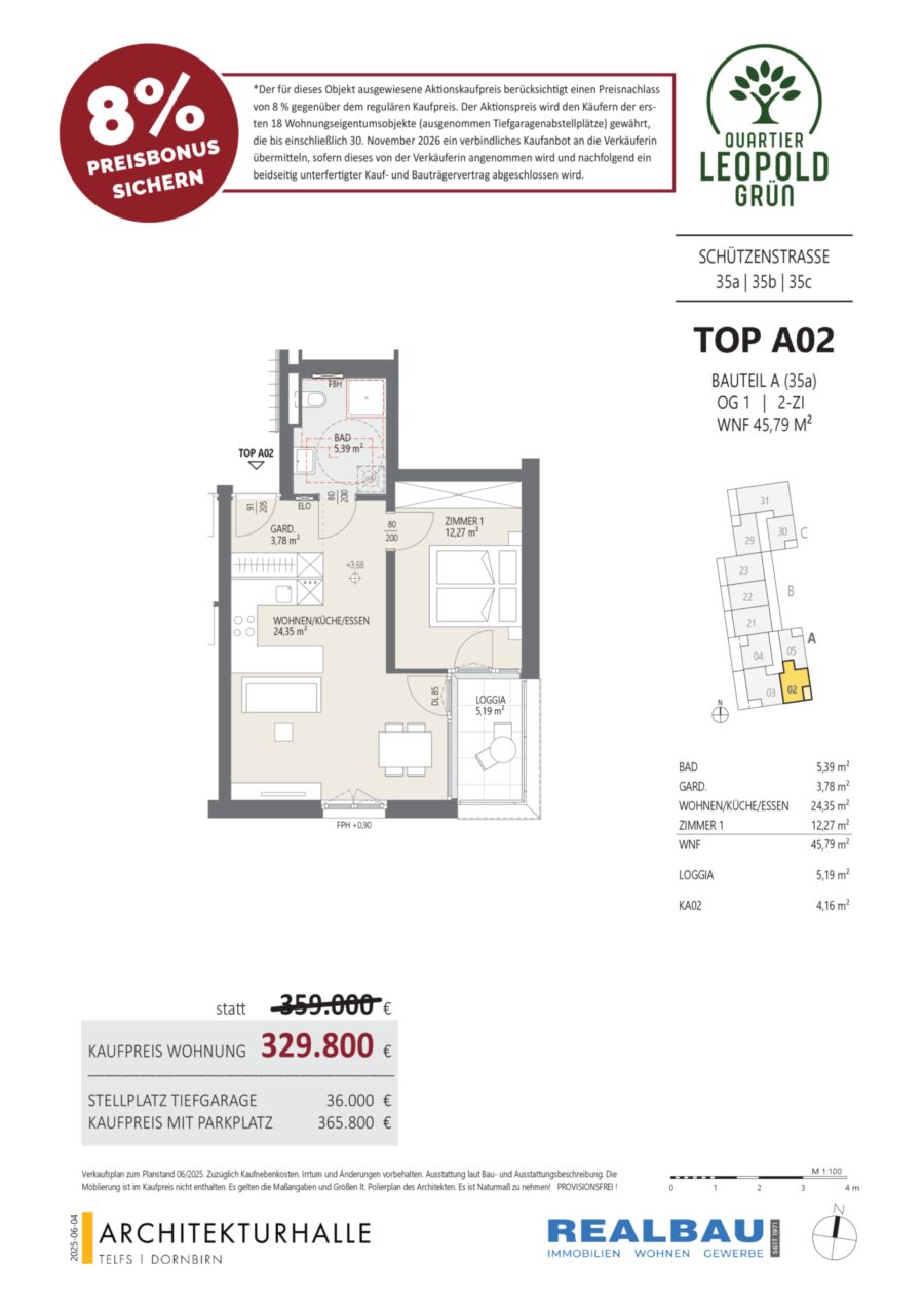 2-Zimmer-Wohnung, Top A02, 1.OG, Innsbruck – Dokument 1 — Seite 1 von 1