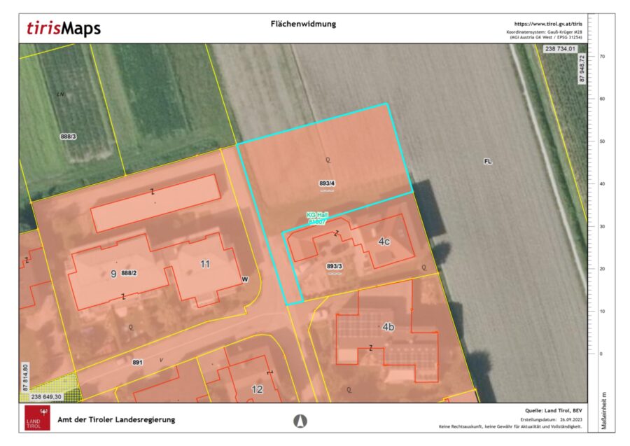 Traumlage in Hall in Tirol – Dokument 1 — Seite 1 von 2