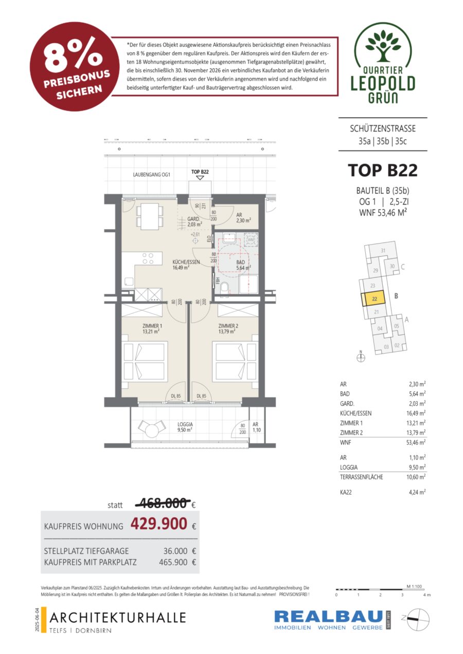3-Zimmer-Wohnung, Top B22, 1.OG, Innsbruck – Dokument 2 — Seite 1 von 1