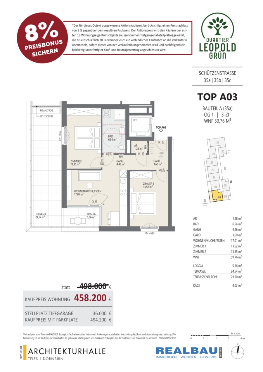 3-Zimmer-Wohnung, Top A03, 1.OG, Innsbruck – Dokument 1 — Seite 1 von 1