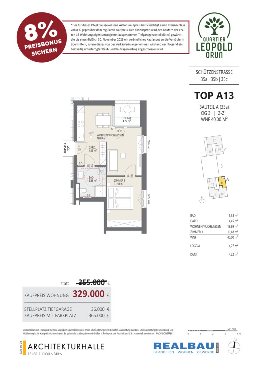 2-Zimmer-Wohnung, Top A13, 3.OG, Innsbruck – Dokument 1 — Seite 1 von 1