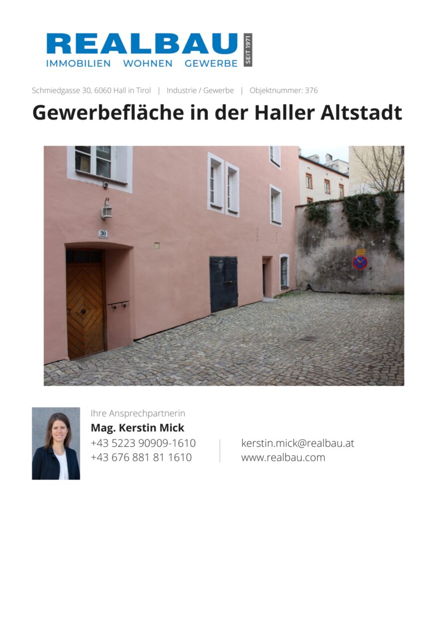 Gewerbefläche in der Haller Altstadt – Dokument 1 — Seite 1 von 18