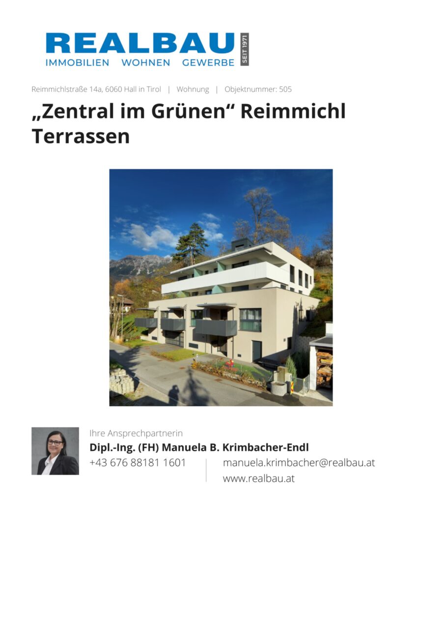 „Zentral im Grünen“ Reimmichl Terrassen – Exposé_Top 2_RT14a — Seite 1 von 9