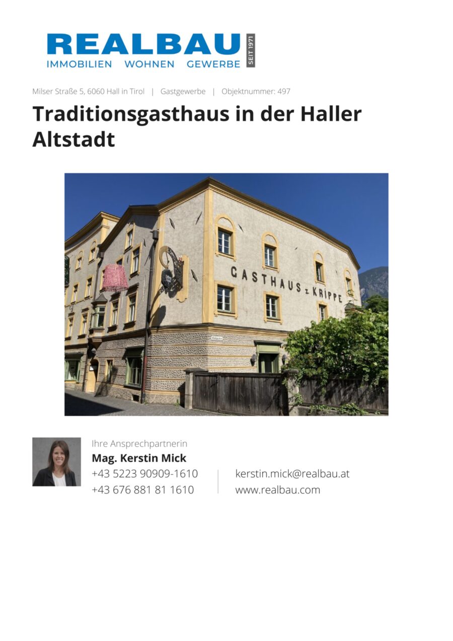 Traditionsgasthaus in der Haller Altstadt – Dokument 1 — Seite 1 von 20