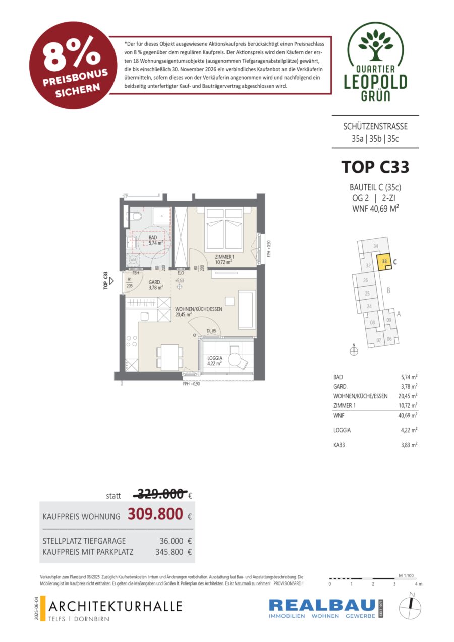 2-Zimmer-Wohnung, Top C33, 2.OG, Innsbruck – Dokument 2 — Seite 1 von 1