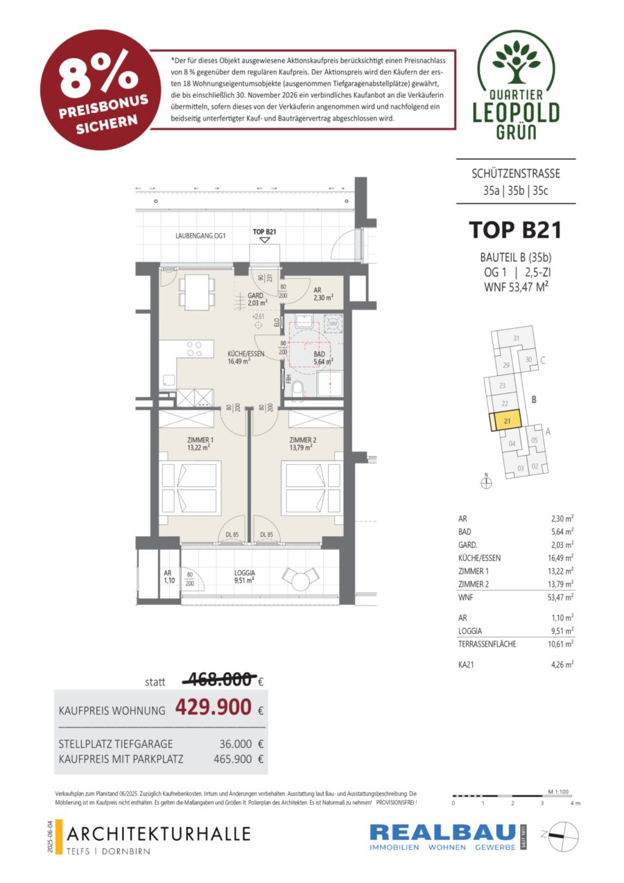 3-Zimmer-Wohnung, Top B21, 1.OG, Innsbruck – Dokument 2 — Seite 1 von 1