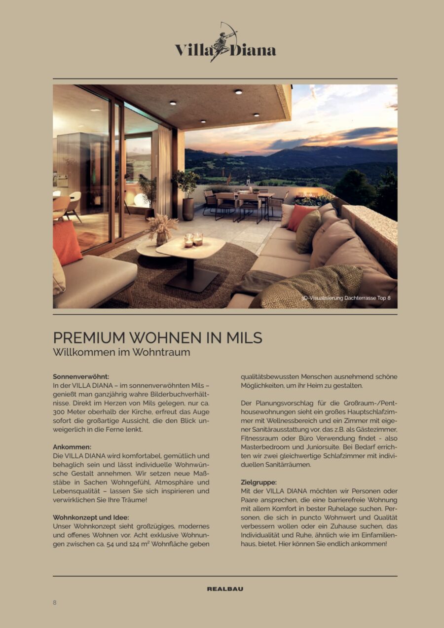 118 m² Dachgeschosswohnung, Mils bei Hall – Dokument 1 — Seite 8 von 28