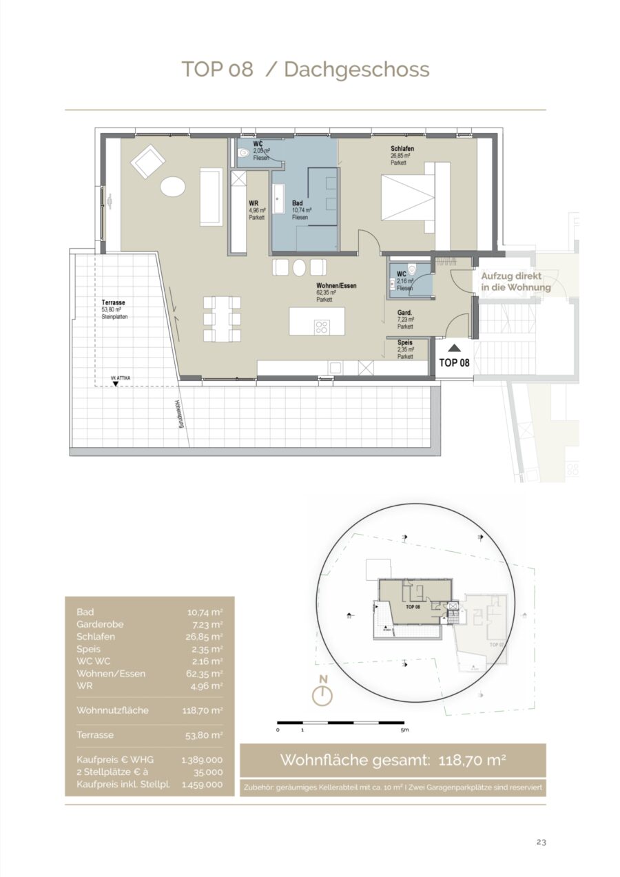 118 m² Dachgeschosswohnung, Mils bei Hall – Dokument 1 — Seite 23 von 28
