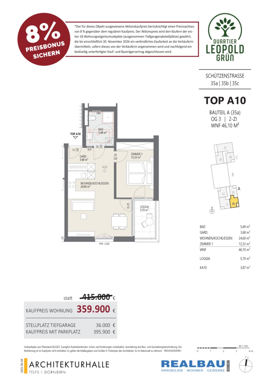 2-Zimmer-Wohnung, Top A10, 3.OG, Innsbruck – Dokument 1 — Seite 1 von 1