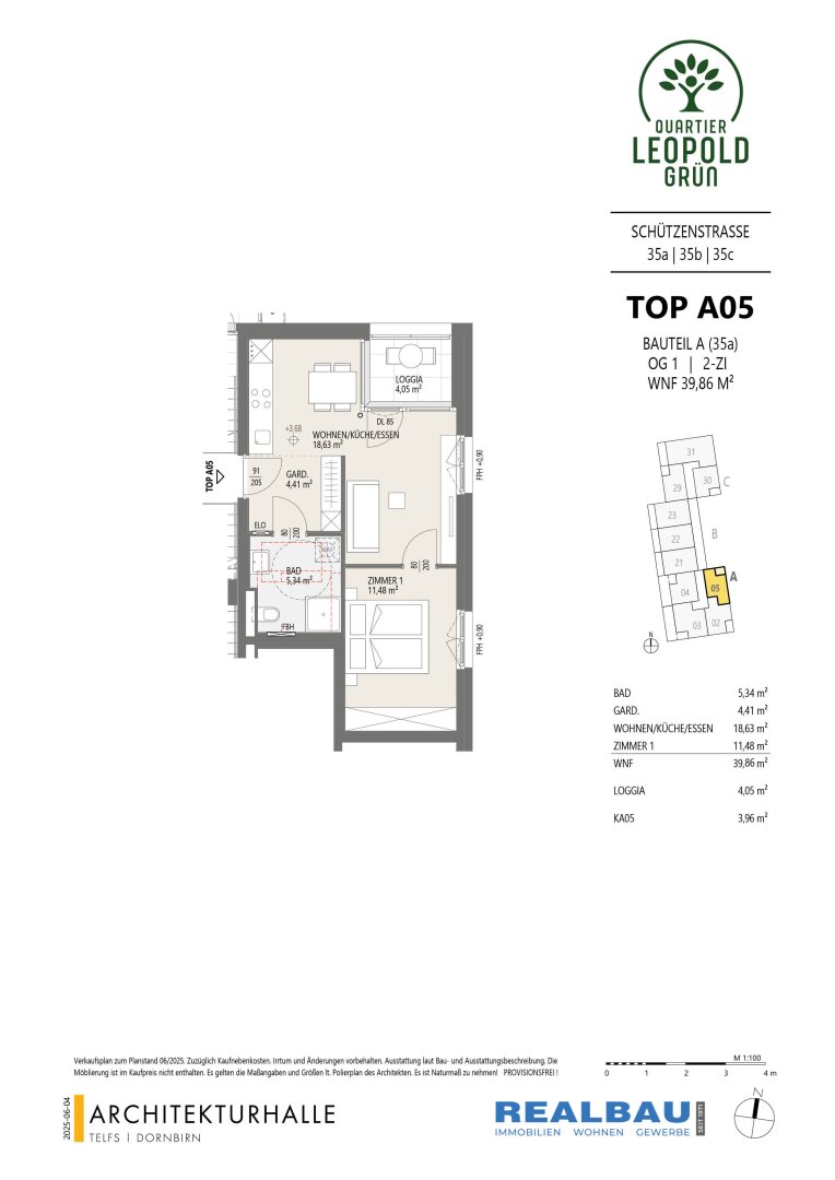 2-Zimmer-Wohnung, Top A05, 1.OG, Innsbruck